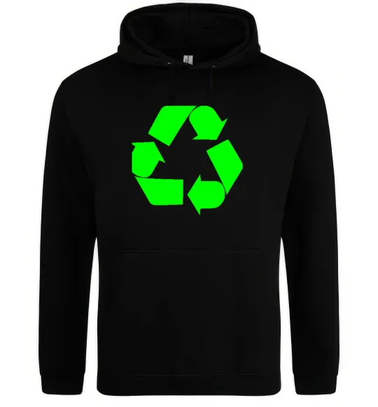 Мужская толстовка (худи) RECYCLING Eco brand Черный фото