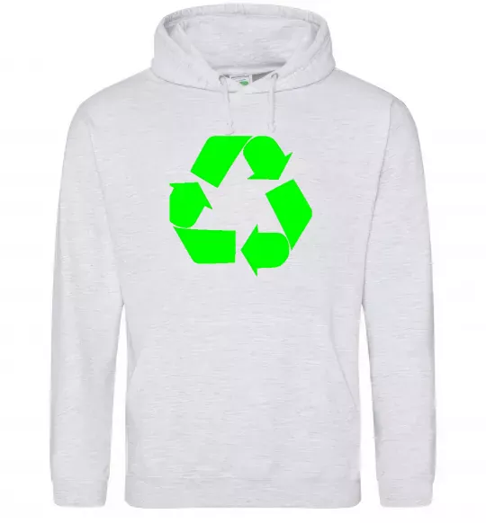 Мужская толстовка (худи) RECYCLING Eco brand Серый меланж фото