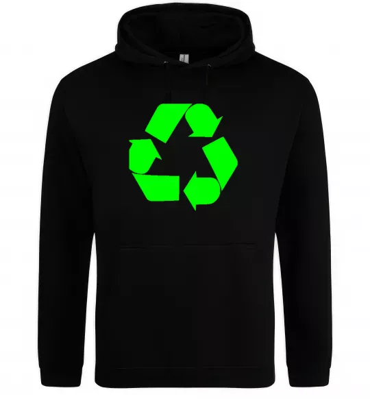 Женская толстовка (худи) RECYCLING Eco brand Черный фото