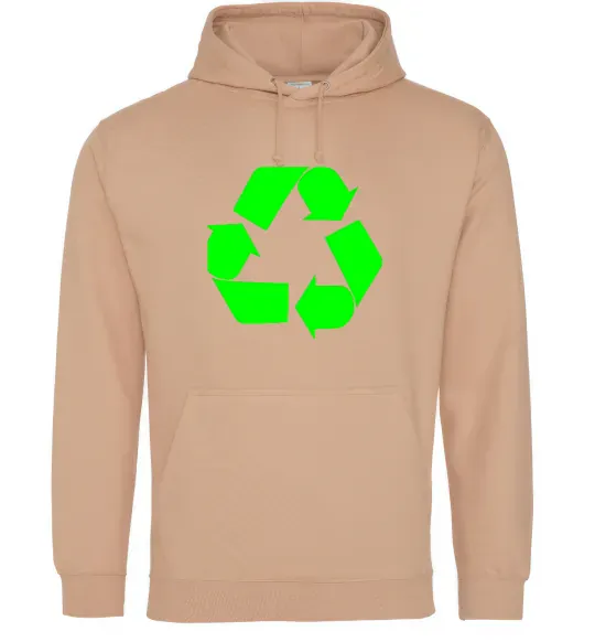 Женская толстовка (худи) RECYCLING Eco brand Песочный фото