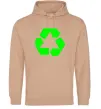 Женская толстовка (худи) RECYCLING Eco brand Песочный Женская толстовка (худи) RECYCLING Eco brand Песочный фото