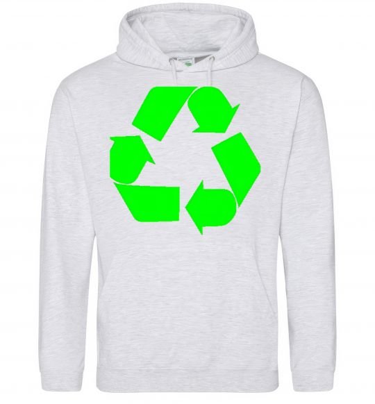 Женская толстовка (худи) RECYCLING Eco brand Серый меланж фото