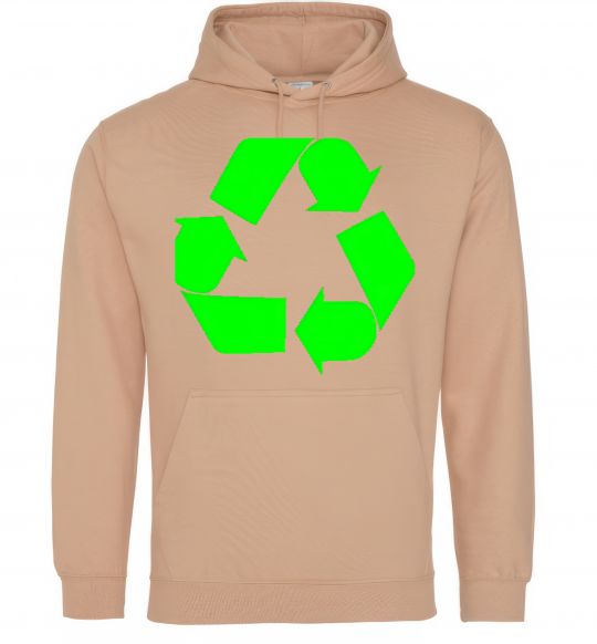 Женская толстовка (худи) RECYCLING Eco brand Песочный фото