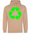 Женская толстовка (худи) RECYCLING Eco brand Песочный фото