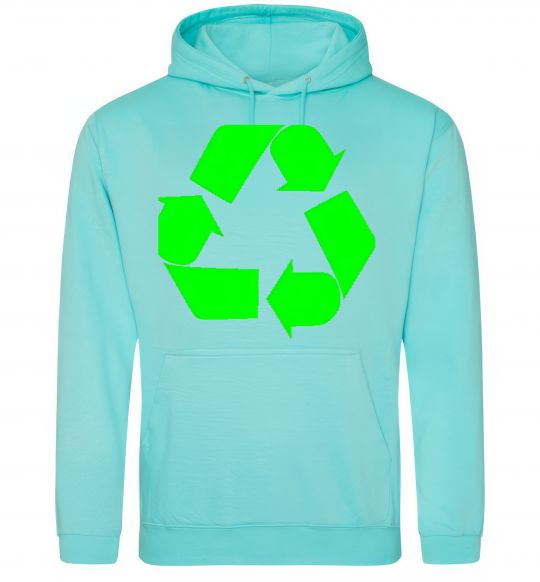 Женская толстовка (худи) RECYCLING Eco brand Мятный фото