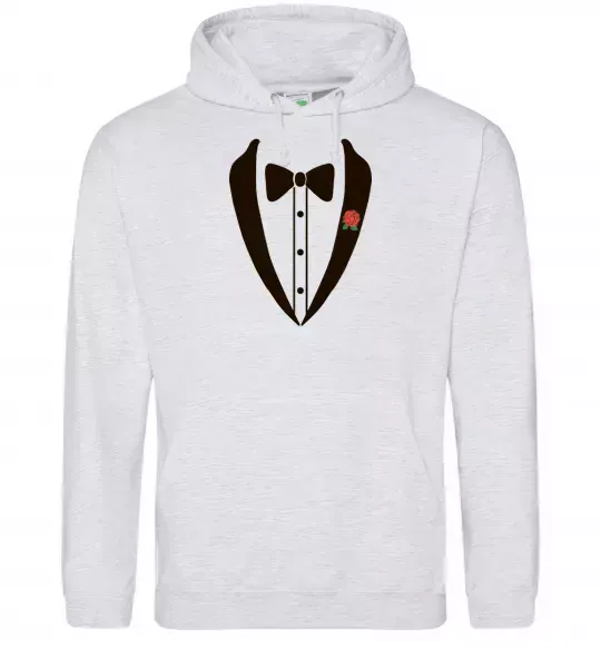 Мужская толстовка (худи) TIE ROSE Серый меланж фото