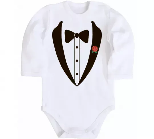 Дитячий бодік TIE ROSE Білий фото