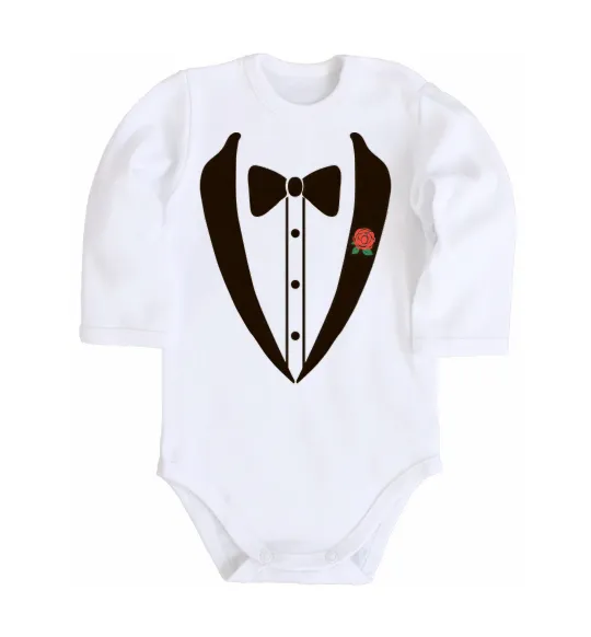 Дитячий бодік TIE ROSE Білий фото