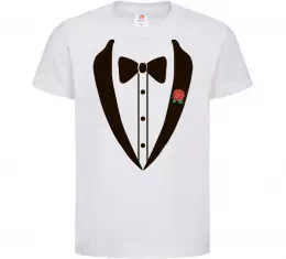 Дитяча футболка Фрак з торсом Білий фото