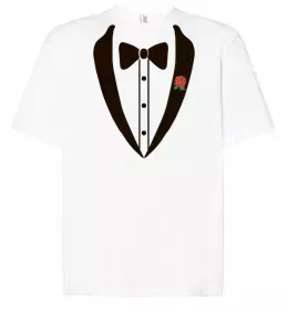 Футболка Оверсайз Костюм з метеликом та квіткою Білий фото