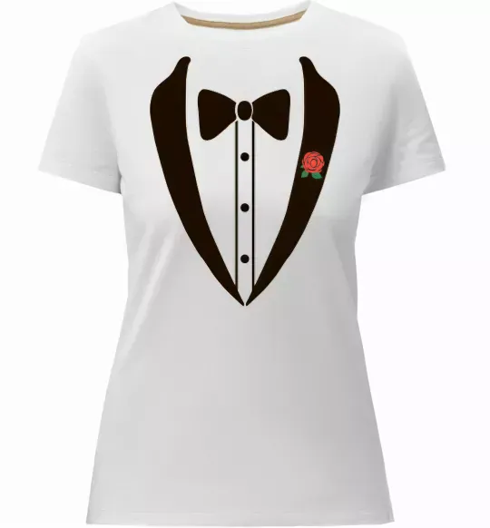 Женская премиум футболка TIE ROSE Белый фото