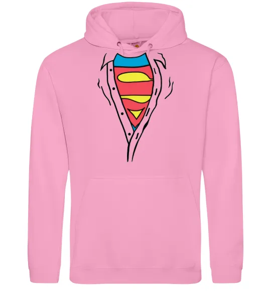 Мужская толстовка (худи) Супермен в рубашці Розовый фото