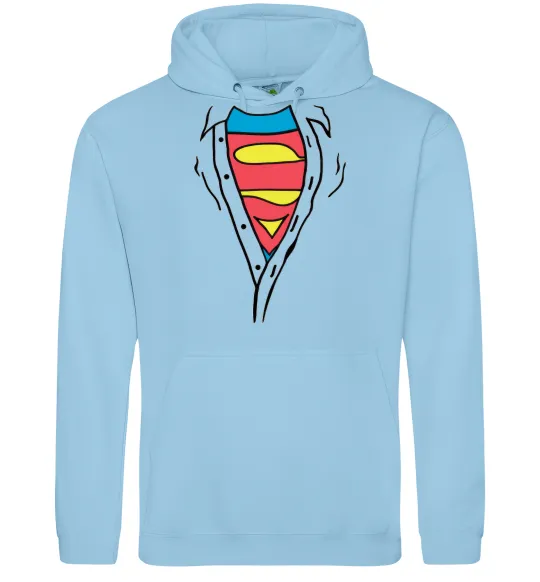 Мужская толстовка (худи) Супермен в рубашці Голубой фото