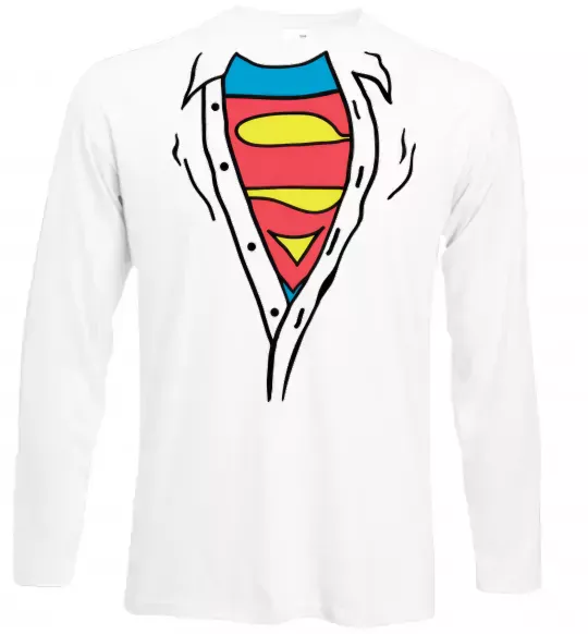 Лонгслів Супермен в рубашці Білий фото