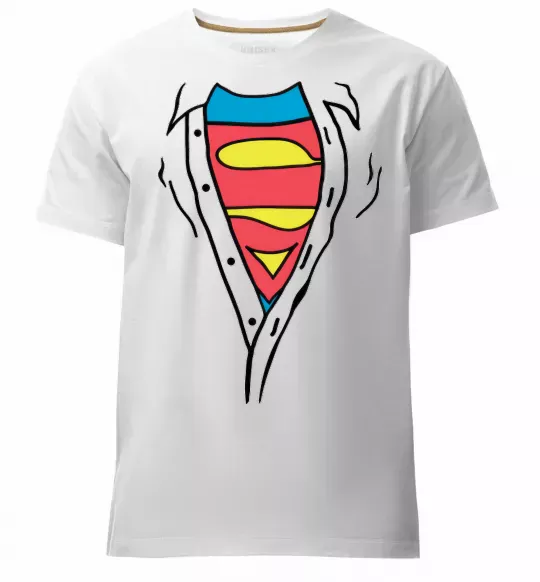 Мужская премиум футболка Супермен в рубашці Белый фото