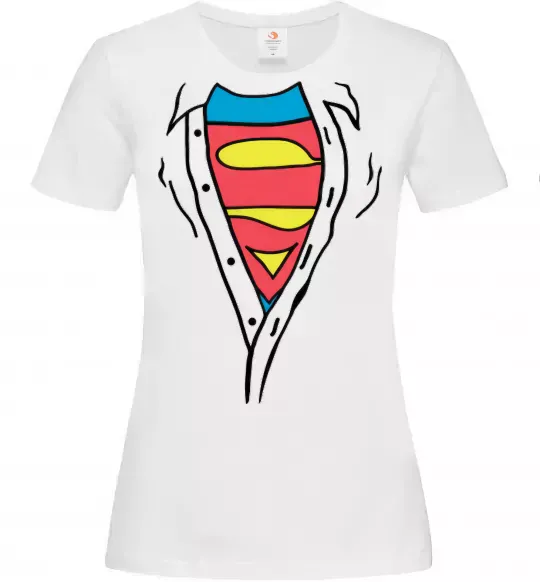Жіноча футболка Супермен в рубашці Білий фото