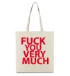 Эко-сумка FUCK YOU VERY MUCH Бежевый фото