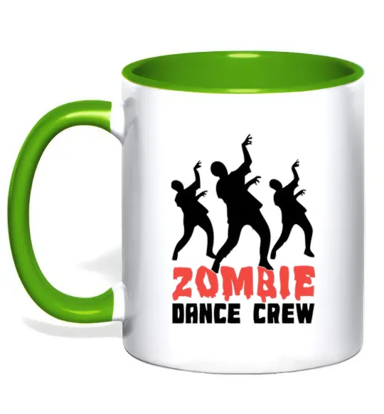 Чашка з кольоровою ручкою ZOMBIE DANCE CREW Лаймовий фото