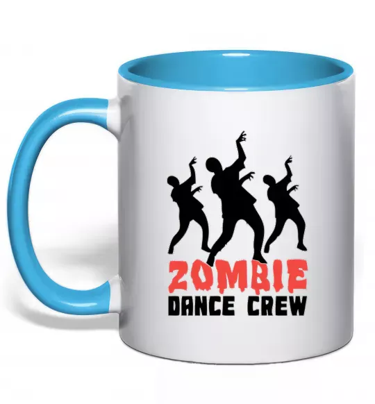 Чашка с цветной ручкой ZOMBIE DANCE CREW Голубой фото