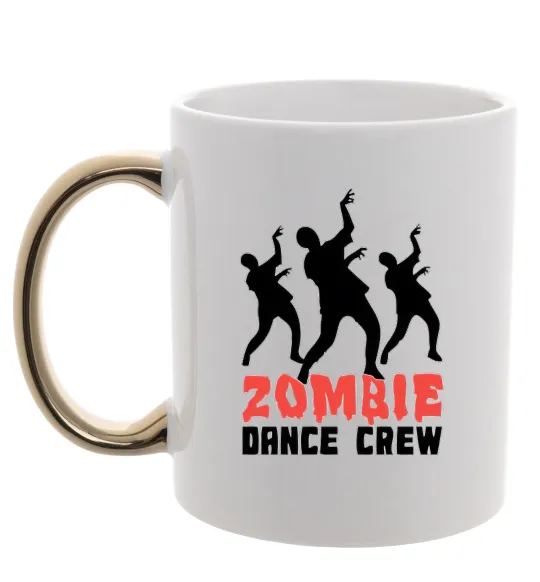 Чашка с цветной ручкой ZOMBIE DANCE CREW Золото фото