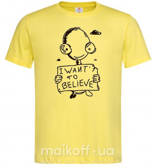Мужская футболка I WANT TO BELIEVE Лимонный фото