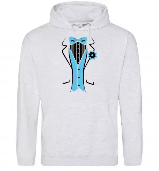 Чоловіча толстовка (худі) BLUE TIE Сірий меланж фото