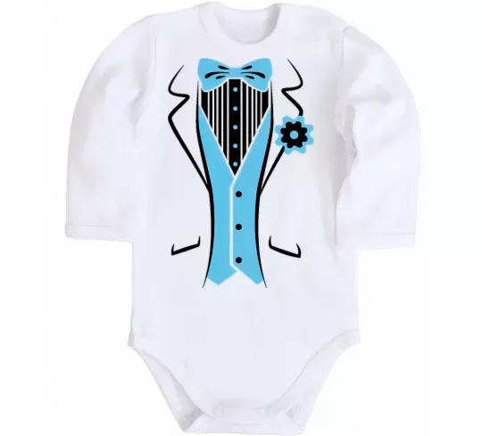 Детский боди BLUE TIE Белый фото