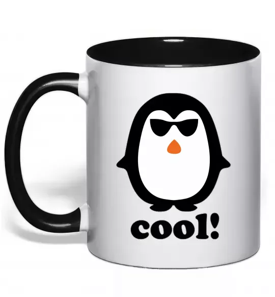 Чашка с цветной ручкой COOL PENGUIN Черный фото