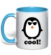 Чашка с цветной ручкой COOL PENGUIN Голубой Чашка с цветной ручкой COOL PENGUIN Голубой фото