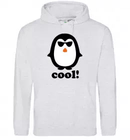 Мужская толстовка (худи) Penguins are my favourite Серый меланж фото