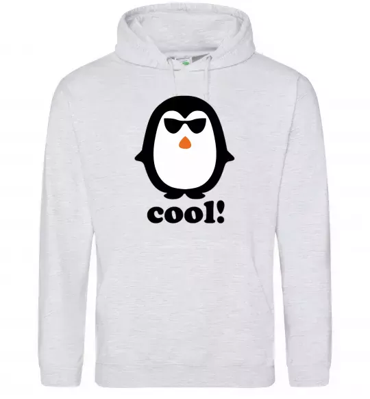 Женская толстовка (худи) COOL PENGUIN Серый меланж фото