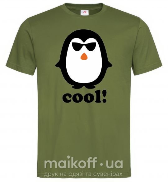 Мужская футболка COOL PENGUIN Оливковый фото
