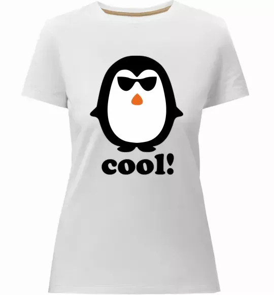 Жіноча преміум футболка COOL PENGUIN Білий фото