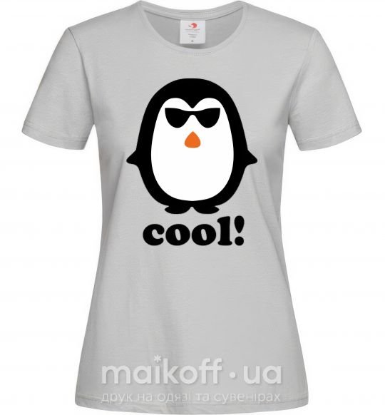 Жіноча футболка COOL PENGUIN Сірий фото
