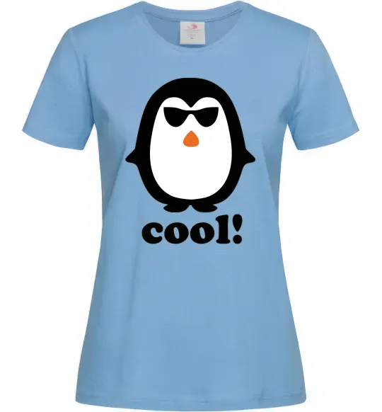 Жіноча футболка COOL PENGUIN Блакитний фото