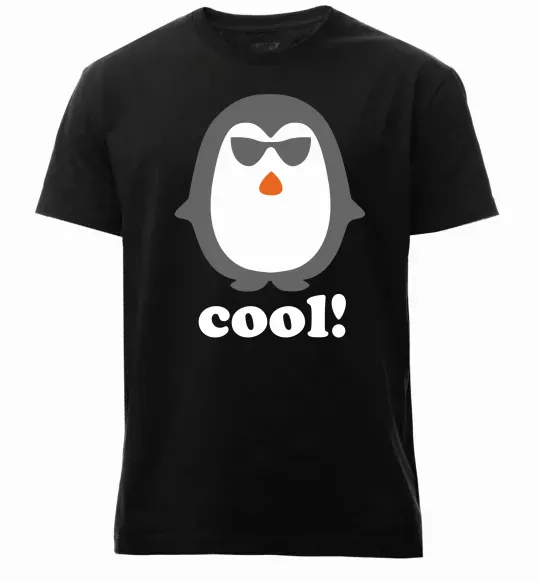Мужская премиум футболка COOL PENGUIN Черный фото