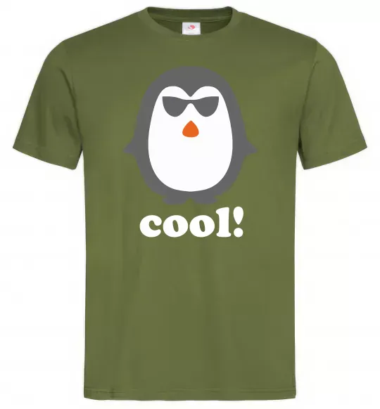 Мужская футболка COOL PENGUIN Оливковый фото