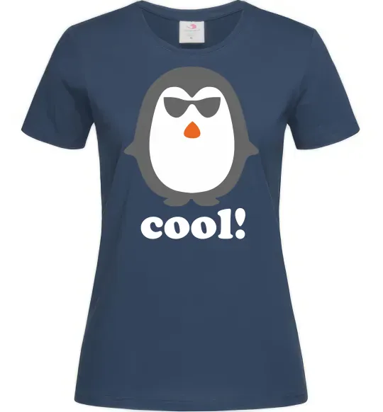 Жіноча футболка COOL PENGUIN Темно-синій фото