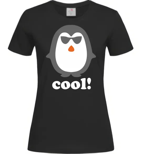 Жіноча футболка COOL PENGUIN Чорний фото