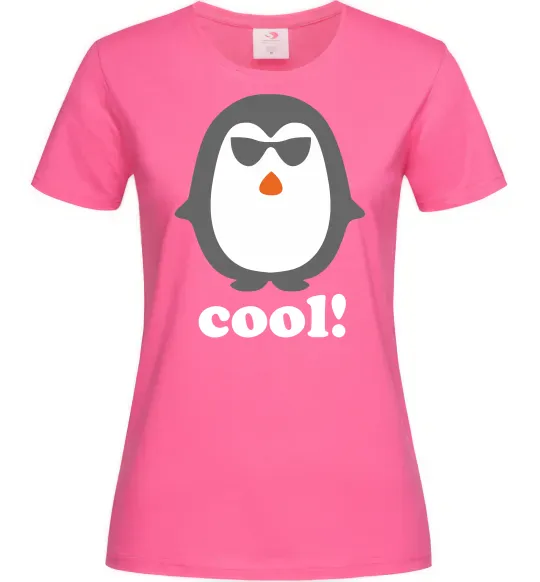 Жіноча футболка COOL PENGUIN Яскраво-рожевий фото