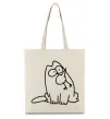 Эко-сумка SIMON'S CAT з пташкою Бежевый фото