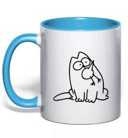 Чашка з кольоровою ручкою SIMON'S CAT з пташкою