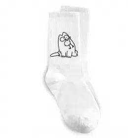 Носки SIMON'S CAT з пташкою Белый фото