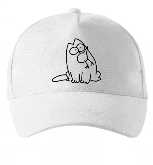 Кепка SIMON'S CAT з пташкою Белый фото