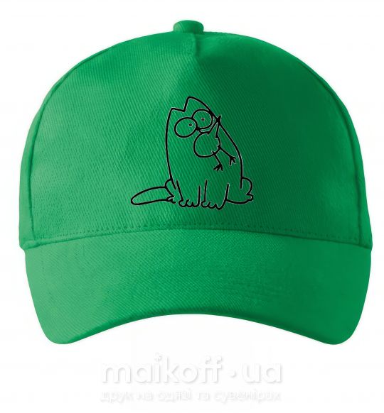Кепка SIMON'S CAT с птичкой во рту Зеленый фото