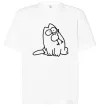 Футболка Оверсайз SIMON'S CAT з пташкою Белый фото