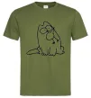 Чоловіча футболка SIMON'S CAT з пташкою Оливковий фото