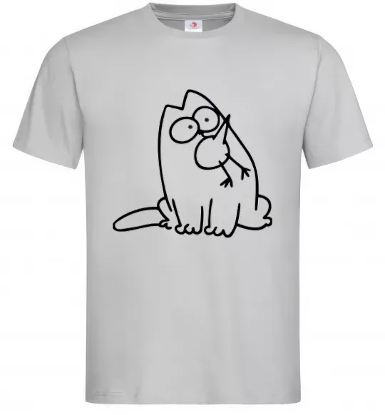 Чоловіча футболка SIMON'S CAT з пташкою Сірий фото
