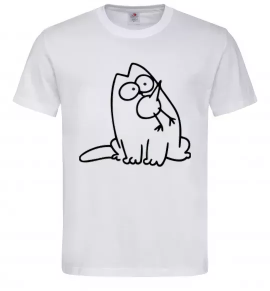 Чоловіча футболка SIMON'S CAT з пташкою Білий фото