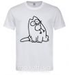 Мужская футболка SIMON'S CAT с птичкой во рту Белый фото
